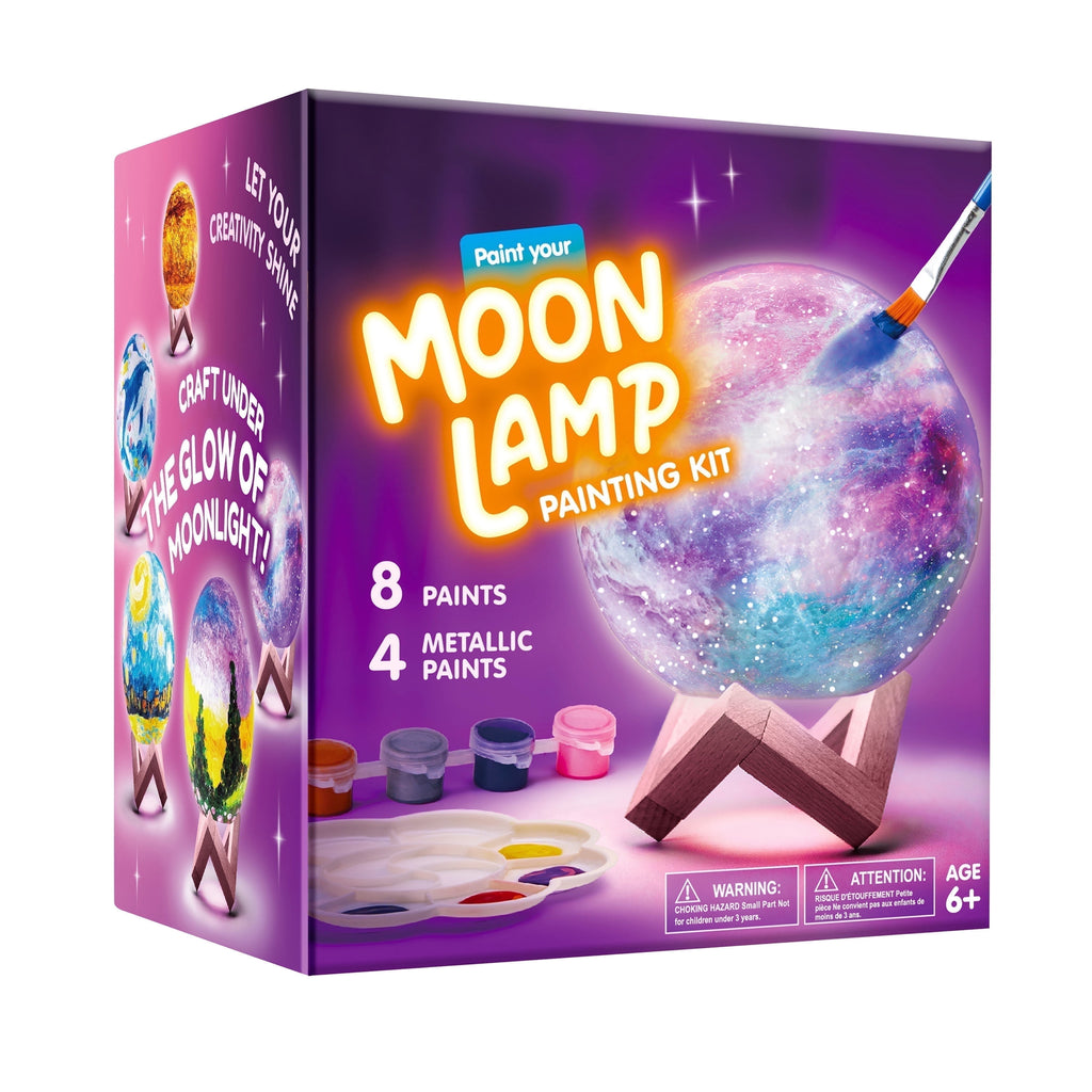 DIY 3D Moon Lamp Painting Kit, Paint Your Own Moon Light Arts and Crafts Kit for Kids 6 8 10 12, Christmas Birthday Gifts for Boys Girls