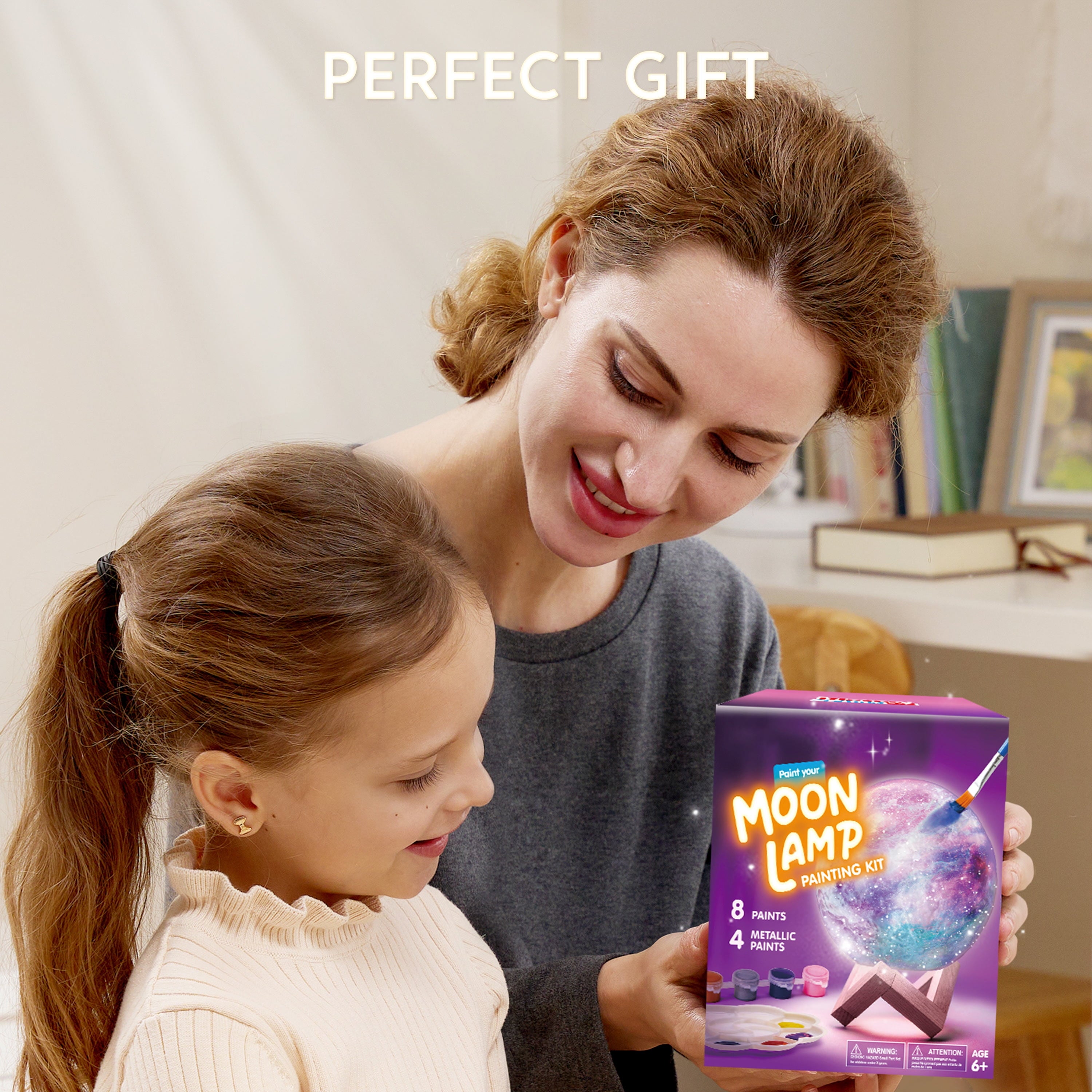 DIY 3D Moon Lamp Painting Kit, Paint Your Own Moon Light Arts and Crafts Kit for Kids 6 8 10 12, Christmas Birthday Gifts for Boys Girls